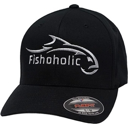 FISHOHOLIC FLEXFIT HAT SLVR S/M